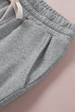 Pantalon de jogging court gris chiné effet vieilli