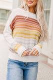 Stripe Long Sleeve Round Neck Sweater