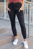 Pantalon skinny taille haute noir avec poches grande taille 