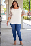 Splice Ruffle Half Sleeve Plus Size T Shirt