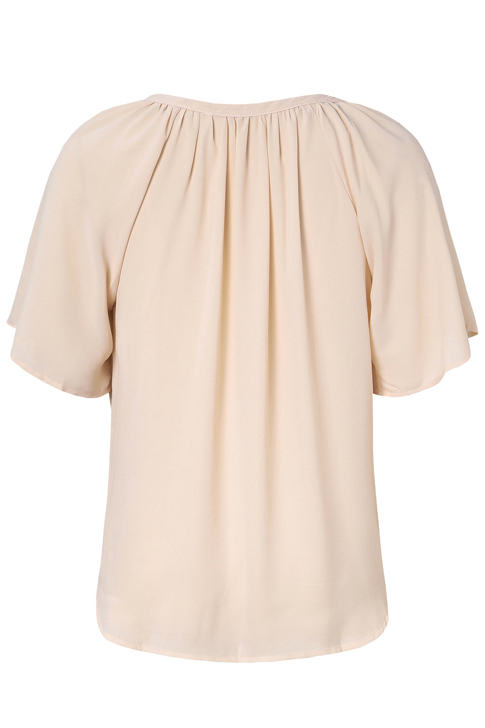 Split Neck Pleated Loose Top