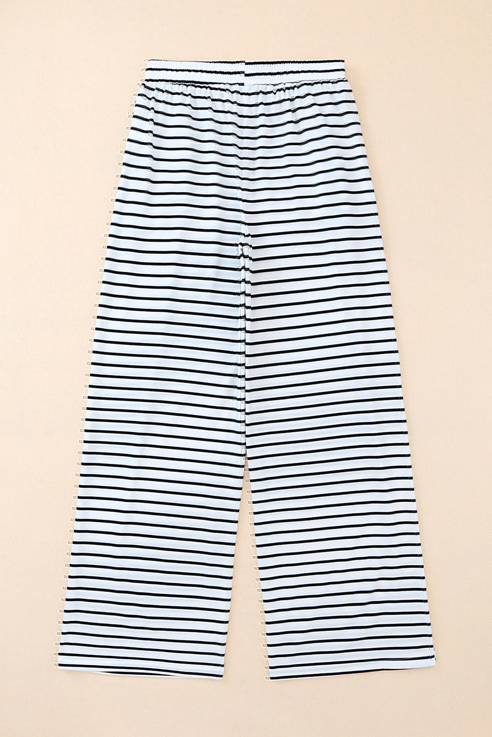 Drawstring Striped Wide Leg Pants