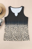 Gradient Leopard Lace V Neckline Tank Top