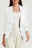 Solid Lapel Collar Satin Blazer