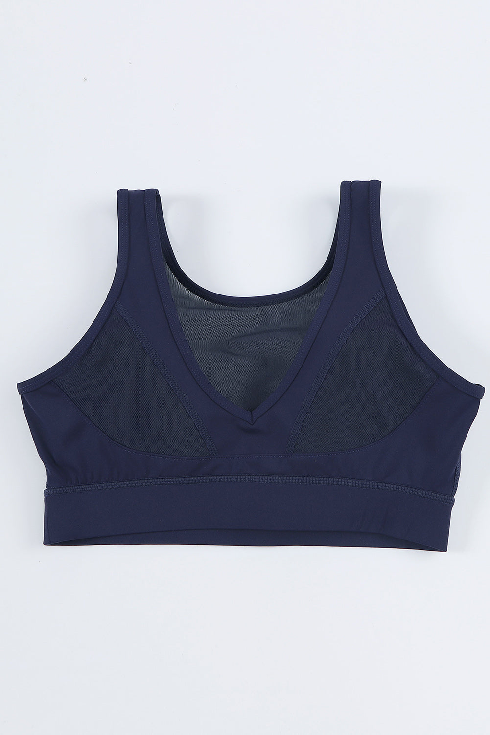 Ensemble de sport taille haute avec haut court en maille bleue