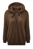 Brown Warm Furry Pullover Hoodie