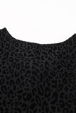 Plus Size Leopard Emboss V Neck Top