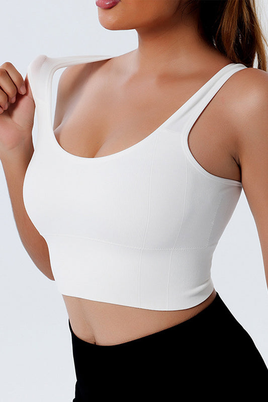 Seamless U Neck Sleeveless Cropped Yoga Top