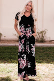 Contrast Floral Empire Waist Maxi Dress