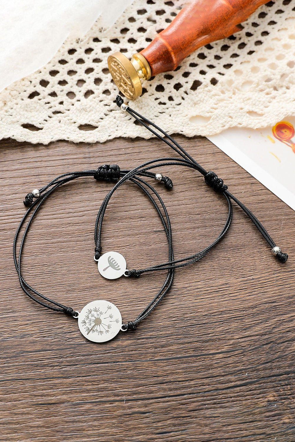 2Pcs Dandelion Alloy Bracelet