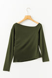 Asymmetrical Neckline Long Sleeve Knit Top