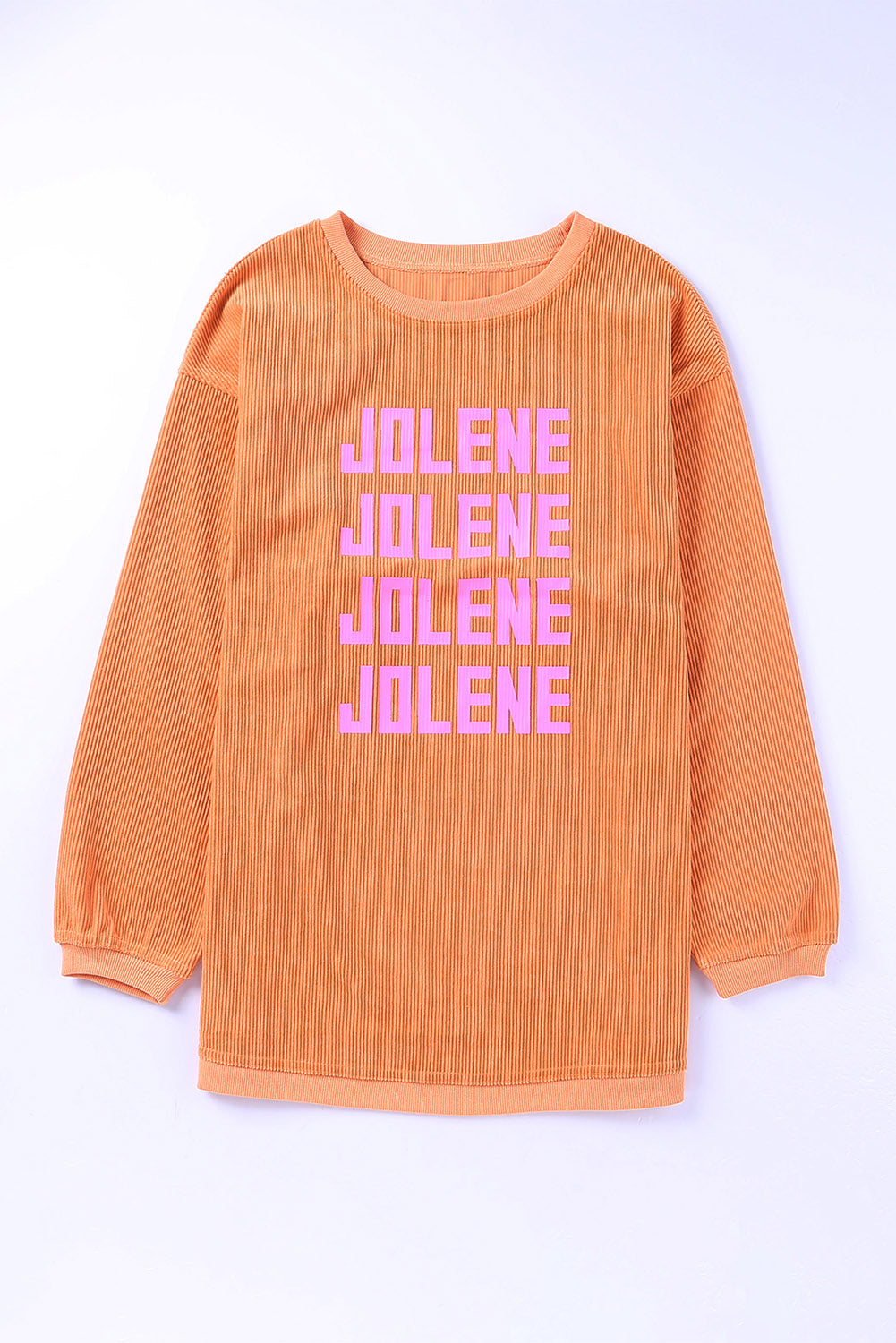 Orange THANKFUL Ribbed Corded Oversized Sweatshirt