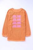 Orange THANKFUL Ribbed Corded Oversized Sweatshirt