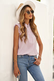 Frilled Tank Top with Buttons