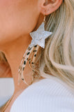 Fuzzy Leopard Shooting Star Earrings