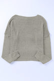 Solid Drop Shoulder Pullover Sweater