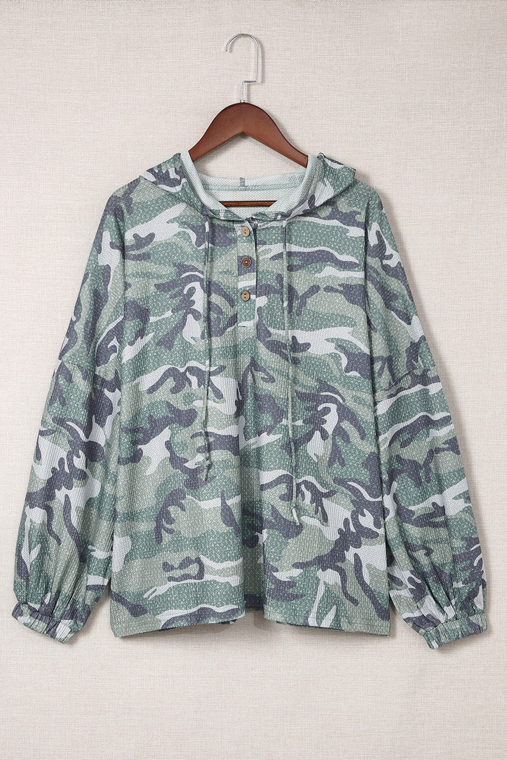 Long Sleeve Camo Print Oversize Hoodie