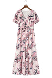 Floral Puff Sleeve High Waist Maxi Dress