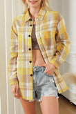 Yellow Plaid Button Up Patch Pocket Shirt