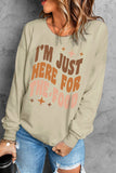 Orange Plain Crew Neck Pullover Sweatshirt