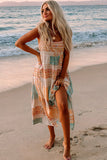 Boho Patchwork Print Square Neck Sundress