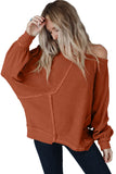 Exposed Seam Patchwork Dolman Sleeve Top