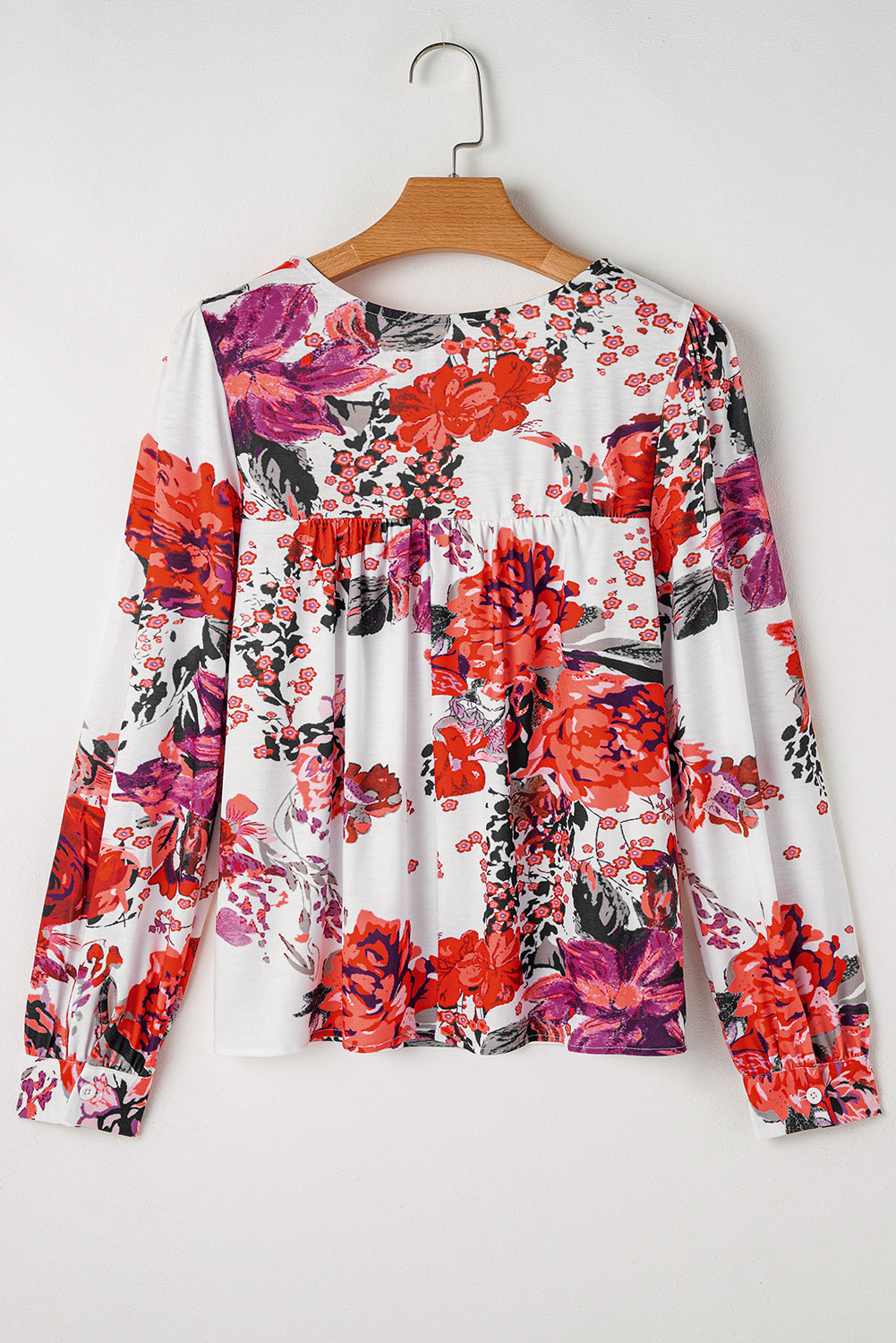 Floral Short Sleeve Round Neck Blouse