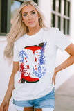 American Flag Boots Graphic Tee