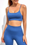 Spaghetti Straps Ribbed Fitness Yoga Bra