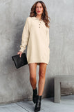 Polo Collar Knitted Mini Sweater Shift Dress