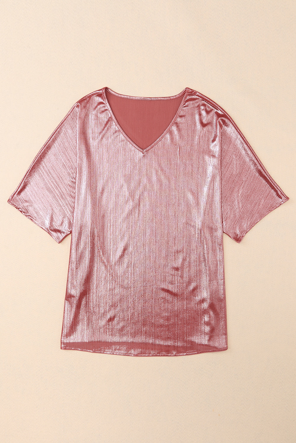 T-shirt oversize en aluminium texturé marron cuivré