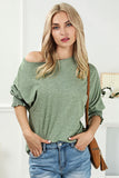 Smocked 3/4 Sleeve Casual Loose Top