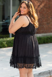 Lace Ruffle Hem Plus Size Flared Sundress