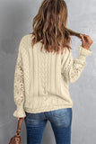 Crochet Lace Pointelle Knit Sweater