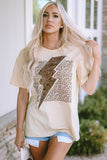 Lightning Leopard Print Graphic T Shirt