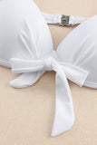 3pcs Tropical Bow Tie Bikini Swimsuit Set