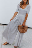 Short Sleeve Bodice Flowy Wide Leg Jumpsuit