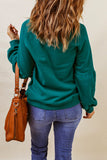 Sweat-shirt vert à manches raglan et patchwork