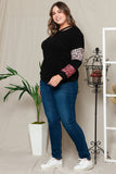 Plus Size Leopard Patchwork Strappy Neck Top