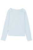 Mineral Wash Long Sleeve V-Neck Top