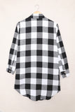 Brown Turn-down Collar Plaid Shirt Coat