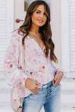 Vibrant Floral Printed Ruffle Trim Blouse