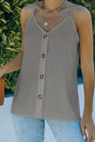 Spaghetti Strap Buttoned Tank Top