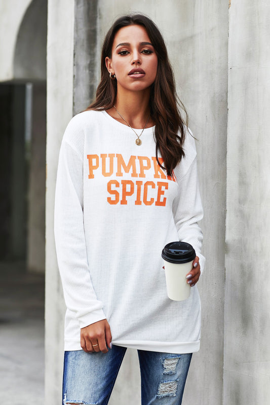 PUMPKIN SPICE Haut en tricot à enfiler graphique