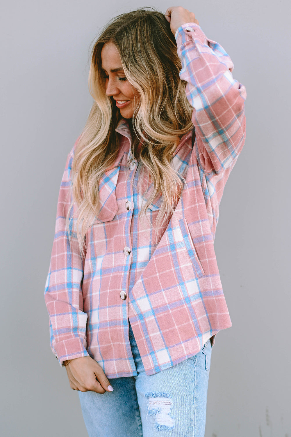 Plaid Flap Pocket Flannel Shacket