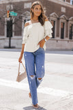 Tiered Ruffled Half Sleeve Off Shoulder Blouse