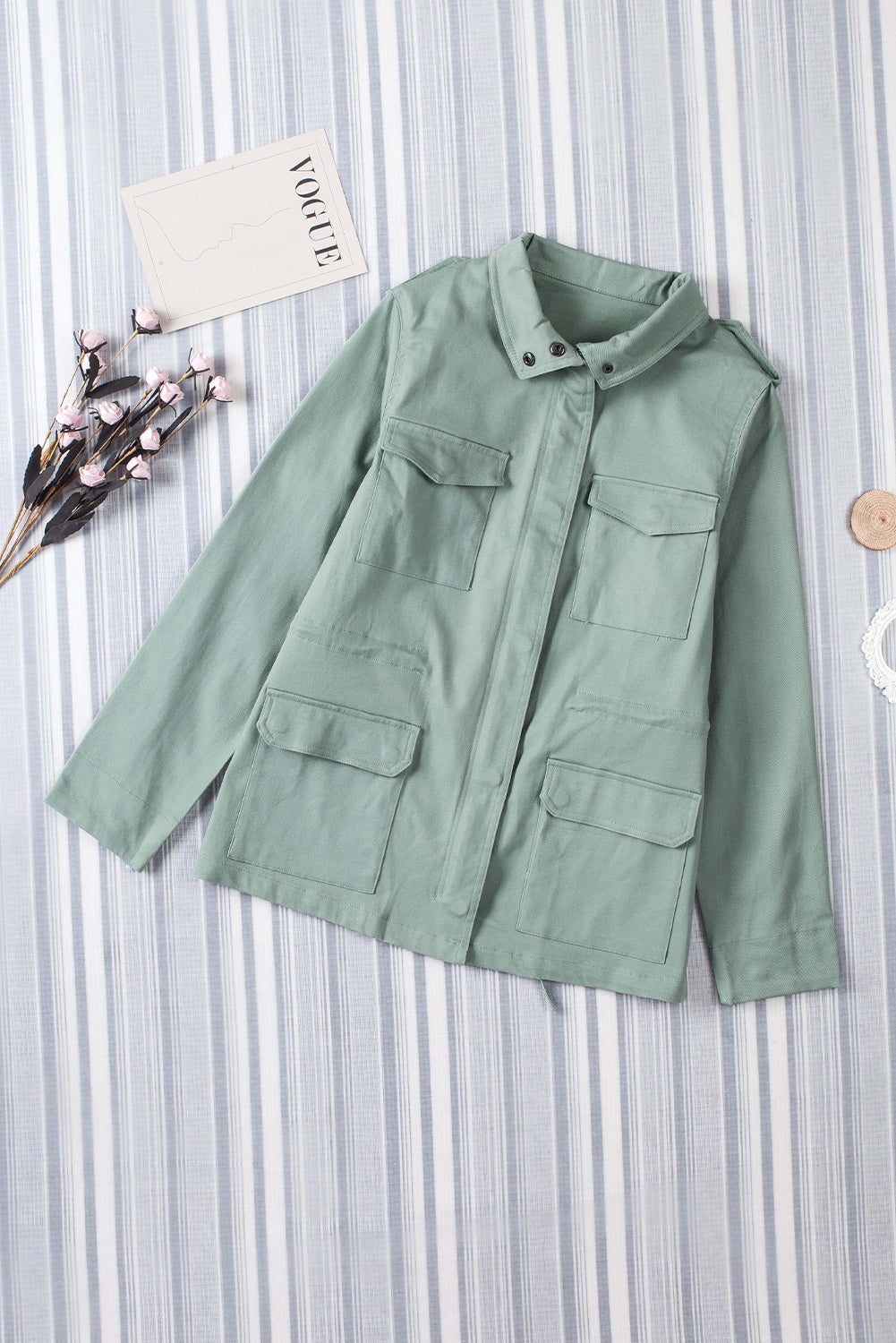 Four Pockets Zipper Closure Jacket