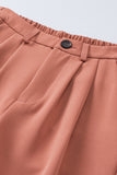 Pantalon de jogging taille haute orange avec poches, longueur cheville