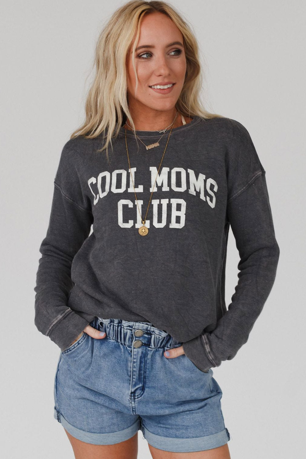 COOL MOMS CLUB Drop Shoulder Sweatshirt