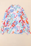 Vibrant Floral Printed Billowy Sleeve Shirt